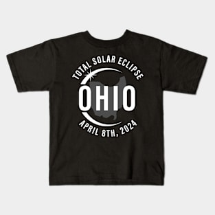 Ohio Total Solar Eclipse April 8 2024 Path of Totality 2024 North America Kids T-Shirt